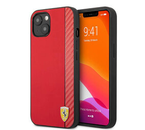 Ferrari Ferrari iPhone 13 Back cover coque - Smooth Carbon Back Case - Rouge Ferrari Ferrari iPhone 13 Back cover coque - Smooth Carbon Back Case - Rouge