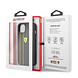 Ferrari Ferrari iPhone 13 Back cover case - Genuine Leather Hard Case With Debossed Stripes - Black