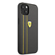 Ferrari Ferrari iPhone 13 Back cover coque - Genuine Leather Hard Case With Debossed Stripes - Noir Ferrari Ferrari iPhone 13 Back cover coque - Genuine Leather Hard Case With Debossed Stripes - Noir