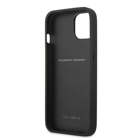 Ferrari Ferrari iPhone 13 Back cover coque - Genuine Leather Hard Case With Debossed Stripes - Noir Ferrari Ferrari iPhone 13 Back cover coque - Genuine Leather Hard Case With Debossed Stripes - Noir