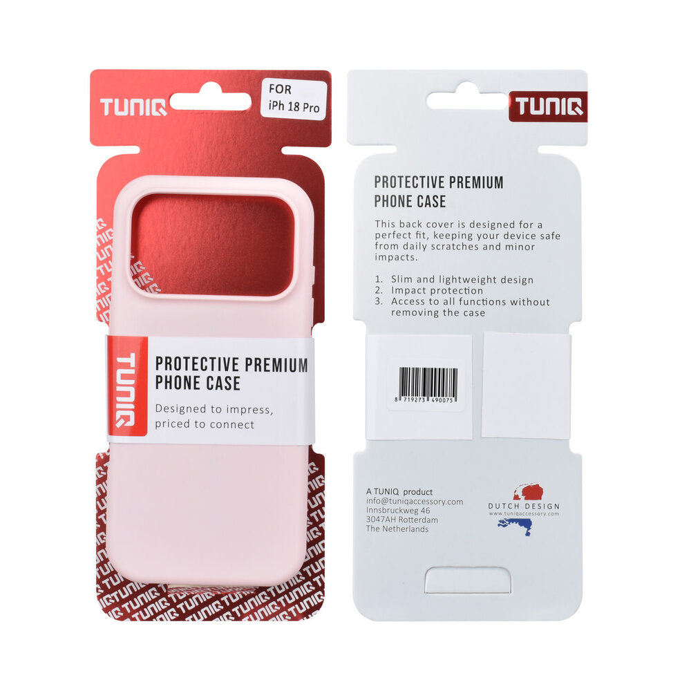 TUNIQ TUNIQ iPhone 18 Pro Back-Cover hul - Silicon case - Rosa