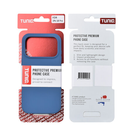 TUNIQ TUNIQ iPhone 18 Pro Back cover coque - Silicon case - Bleu