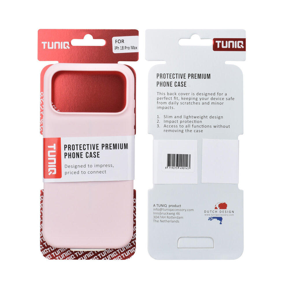 TUNIQ TUNIQ iPhone 18 Pro Max Backcover hoesje - Silicon case - Roze TUNIQ TUNIQ iPhone 18 Pro Max Backcover hoesje - Silicon case - Roze