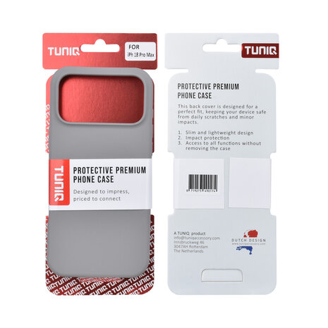 TUNIQ TUNIQ iPhone 18 Pro Max Back cover case - Silicon case - Grey TUNIQ TUNIQ iPhone 18 Pro Max Back cover case - Silicon case - Grey