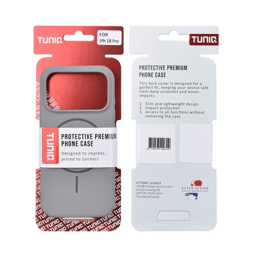 TUNIQ TUNIQ iPhone 18 Pro Back cover coque - Silicone With MagSafe - Gris