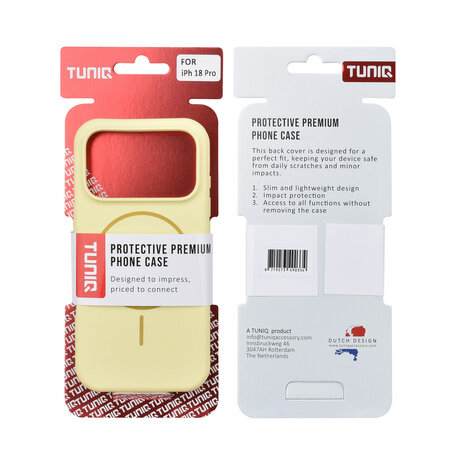 TUNIQ TUNIQ iPhone 18 Pro Back cover case - Silicone With MagSafe - Yellow