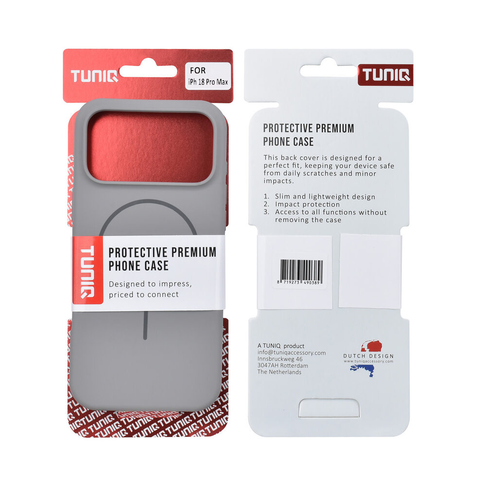 TUNIQ TUNIQ iPhone 18 Pro Max Back cover coque - Silicone With MagSafe - Gris TUNIQ TUNIQ iPhone 18 Pro Max Back cover coque - Silicone With MagSafe - Gris