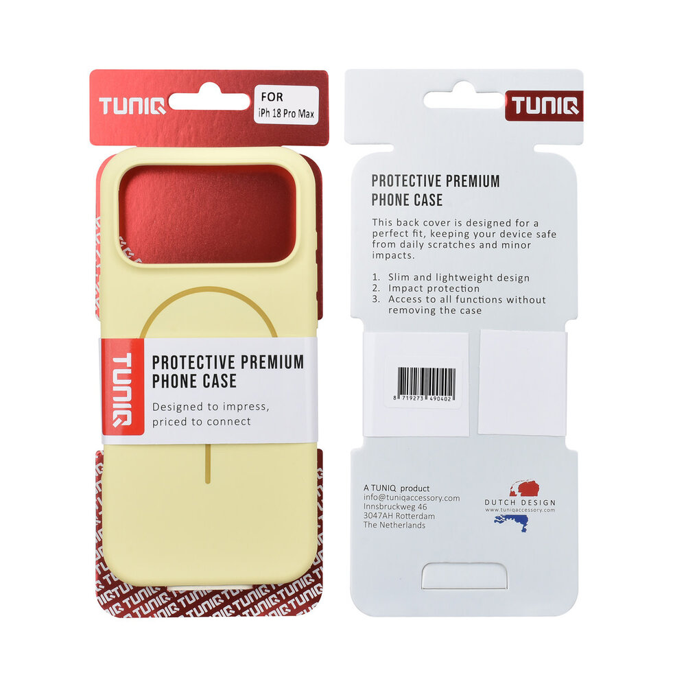 TUNIQ TUNIQ iPhone 18 Pro Max Backcover hoesje - Silicone With MagSafe - Geel TUNIQ TUNIQ iPhone 18 Pro Max Backcover hoesje - Silicone With MagSafe - Geel