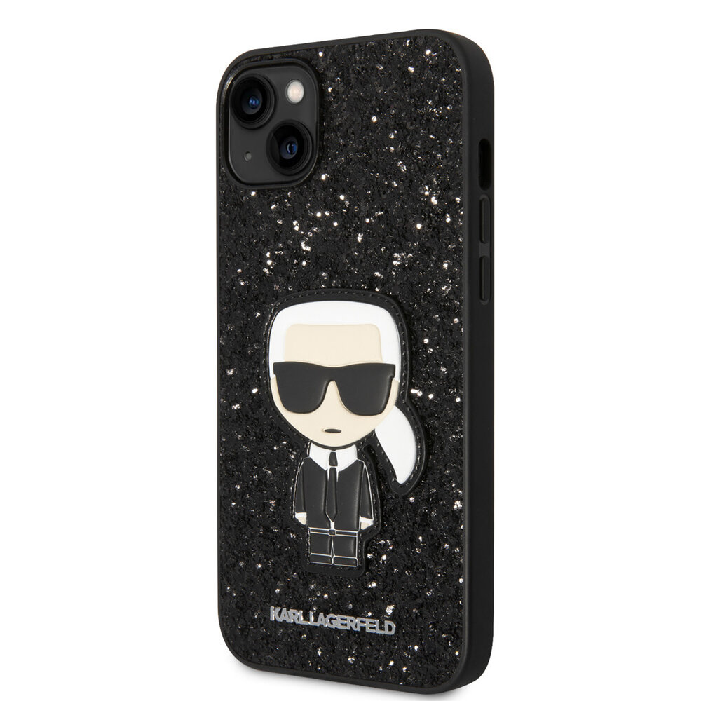 Karl Lagerfeld Karl Lagerfeld iPhone 14 Plus Backcover hoesje - Glitter Flakes Ikonik hard case - Zwart Karl Lagerfeld Karl Lagerfeld iPhone 14 Plus Backcover hoesje - Glitter Flakes Ikonik hard case - Zwart