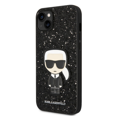 Karl Lagerfeld Karl Lagerfeld iPhone 14 Plus Backcover hoesje - Glitter Flakes Ikonik hard case - Zwart Karl Lagerfeld Karl Lagerfeld iPhone 14 Plus Backcover hoesje - Glitter Flakes Ikonik hard case - Zwart