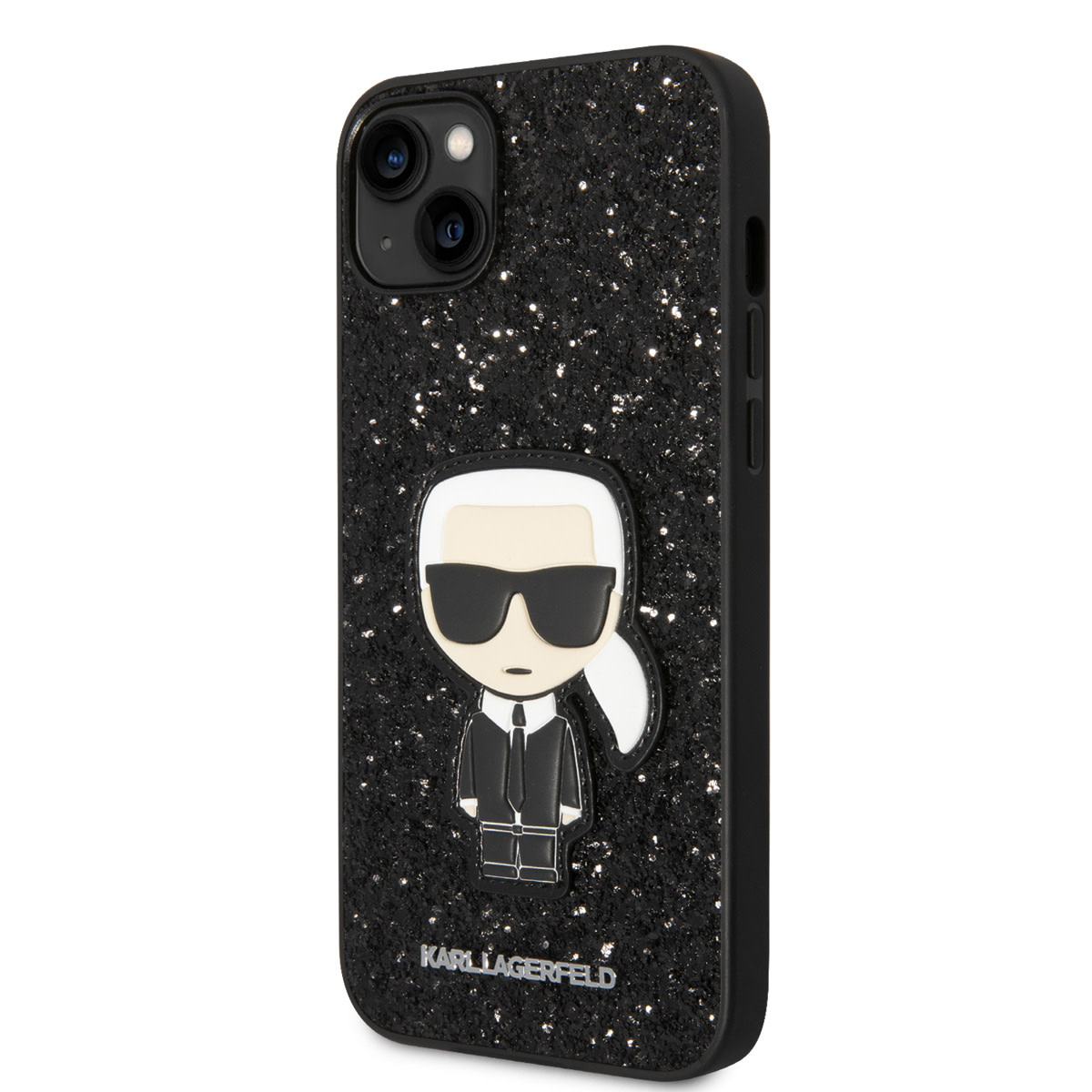 Karl Lagerfeld Karl Lagerfeld iPhone 14 Plus Backcover hoesje - Glitter Flakes Ikonik hard case - Zwart, foto 2 van 6