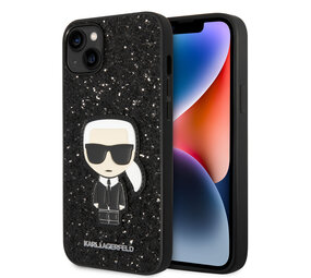 Karl Lagerfeld Karl Lagerfeld iPhone 14 Plus Backcover hoesje - Glitter Flakes Ikonik hard case - Zwart Karl Lagerfeld Karl Lagerfeld iPhone 14 Plus Backcover hoesje - Glitter Flakes Ikonik hard case - Zwart
