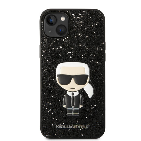 Karl Lagerfeld Karl Lagerfeld iPhone 14 Plus Backcover hoesje - Glitter Flakes Ikonik hard case - Zwart Karl Lagerfeld Karl Lagerfeld iPhone 14 Plus Backcover hoesje - Glitter Flakes Ikonik hard case - Zwart