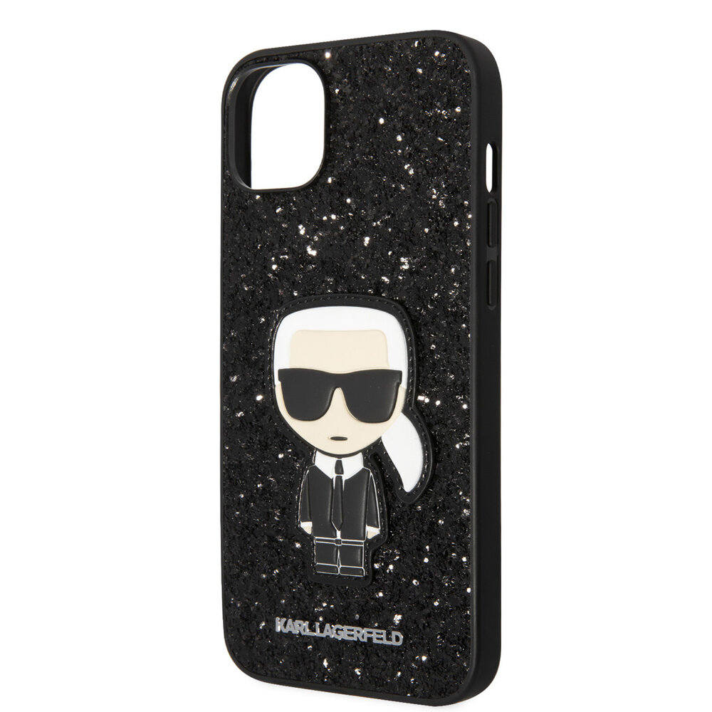 Karl Lagerfeld Karl Lagerfeld iPhone 14 Plus Backcover hoesje - Glitter Flakes Ikonik hard case - Zwart Karl Lagerfeld Karl Lagerfeld iPhone 14 Plus Backcover hoesje - Glitter Flakes Ikonik hard case - Zwart