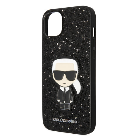 Karl Lagerfeld Karl Lagerfeld iPhone 14 Plus Backcover hoesje - Glitter Flakes Ikonik hard case - Zwart Karl Lagerfeld Karl Lagerfeld iPhone 14 Plus Backcover hoesje - Glitter Flakes Ikonik hard case - Zwart