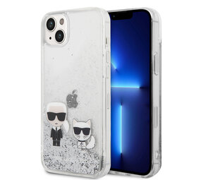 Karl Lagerfeld Karl Lagerfeld iPhone 14 Plus Backcover hoesje - Liquid Glitter Case Karl & Choupette - Transparant Karl Lagerfeld Karl Lagerfeld iPhone 14 Plus Backcover hoesje - Liquid Glitter Case Karl & Choupette - Transparant
