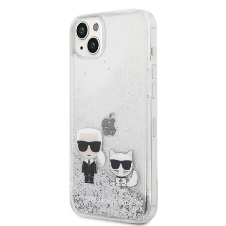 Karl Lagerfeld Karl Lagerfeld iPhone 14 Plus Back-Cover hul - Liquid Glitter Case Karl & Choupette - Transparent Karl Lagerfeld Karl Lagerfeld iPhone 14 Plus Back-Cover hul - Liquid Glitter Case Karl & Choupette - Transparent