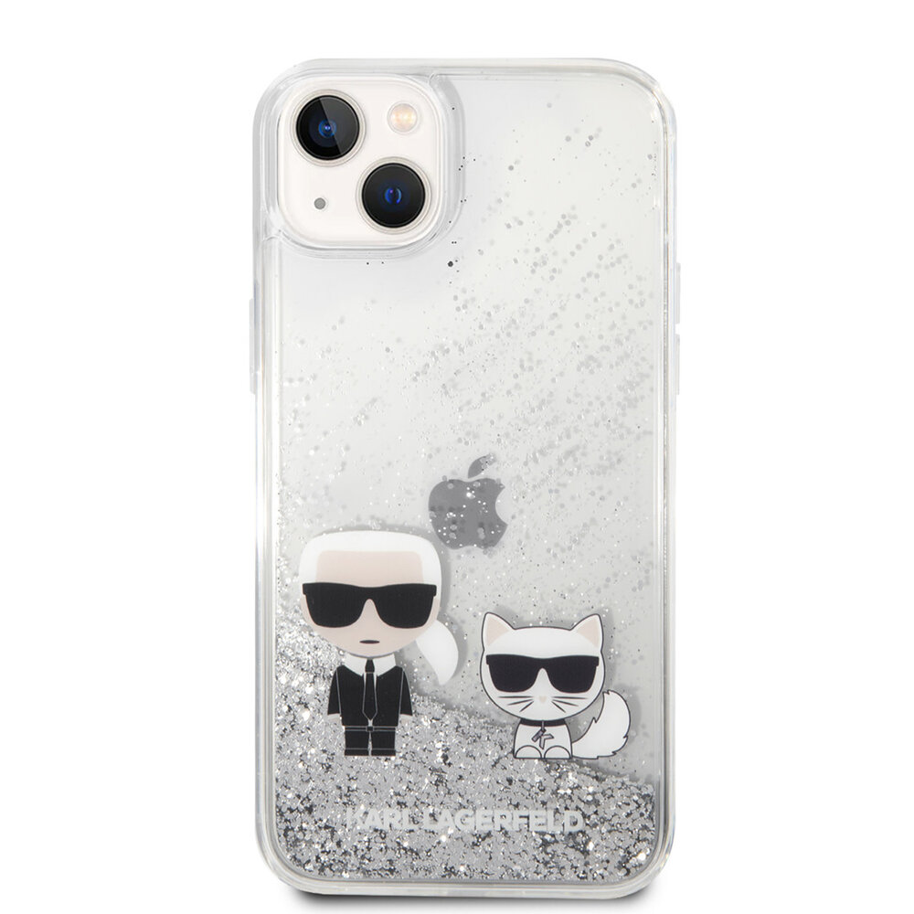 Karl Lagerfeld Karl Lagerfeld iPhone 14 Plus Backcover hoesje - Liquid Glitter Case Karl & Choupette - Transparant Karl Lagerfeld Karl Lagerfeld iPhone 14 Plus Backcover hoesje - Liquid Glitter Case Karl & Choupette - Transparant