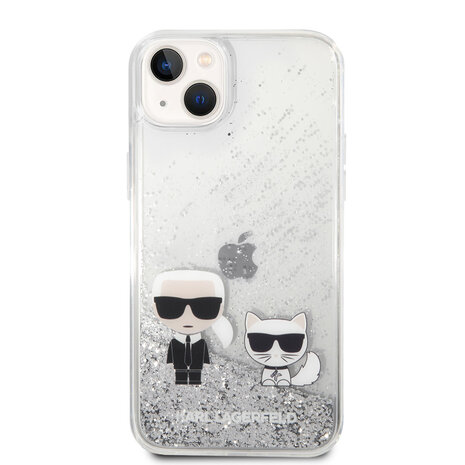 Karl Lagerfeld Karl Lagerfeld iPhone 14 Plus Back-Cover hul - Liquid Glitter Case Karl & Choupette - Transparent Karl Lagerfeld Karl Lagerfeld iPhone 14 Plus Back-Cover hul - Liquid Glitter Case Karl & Choupette - Transparent