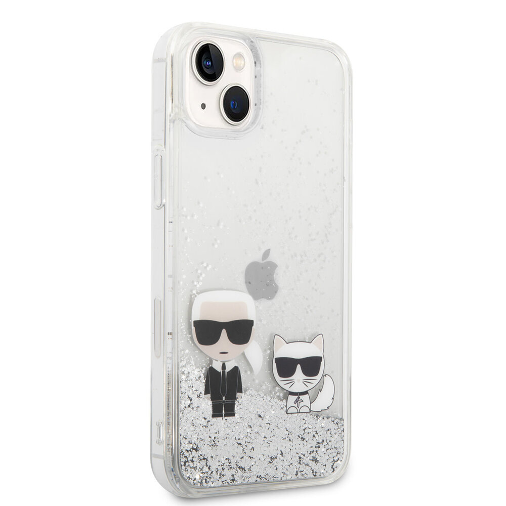 Karl Lagerfeld Karl Lagerfeld iPhone 14 Plus Backcover hoesje - Liquid Glitter Case Karl & Choupette - Transparant Karl Lagerfeld Karl Lagerfeld iPhone 14 Plus Backcover hoesje - Liquid Glitter Case Karl & Choupette - Transparant