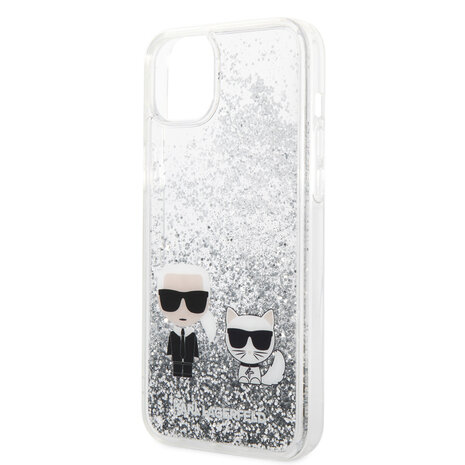 Karl Lagerfeld Karl Lagerfeld iPhone 14 Plus Backcover hoesje - Liquid Glitter Case Karl & Choupette - Transparant Karl Lagerfeld Karl Lagerfeld iPhone 14 Plus Backcover hoesje - Liquid Glitter Case Karl & Choupette - Transparant
