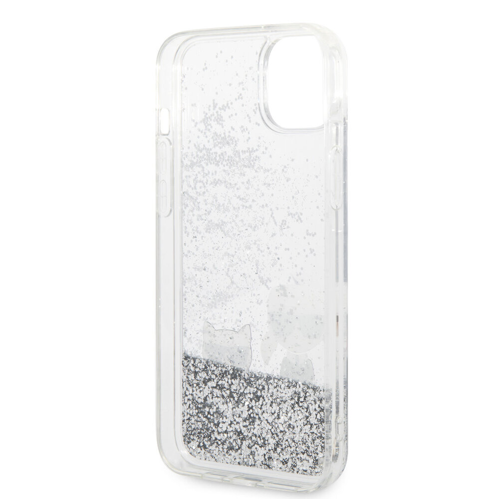 Karl Lagerfeld Karl Lagerfeld iPhone 14 Plus Backcover hoesje - Liquid Glitter Case Karl & Choupette - Transparant Karl Lagerfeld Karl Lagerfeld iPhone 14 Plus Backcover hoesje - Liquid Glitter Case Karl & Choupette - Transparant