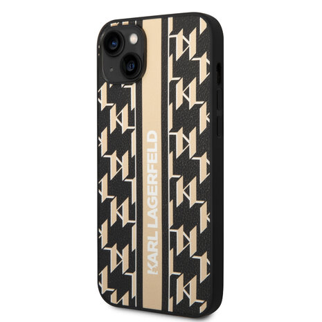 Karl Lagerfeld Karl Lagerfeld iPhone 14 Plus Backcover hoesje - Hard Case Brown Monogram Stripe - Bruin Karl Lagerfeld Karl Lagerfeld iPhone 14 Plus Backcover hoesje - Hard Case Brown Monogram Stripe - Bruin