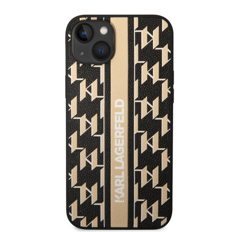 Karl Lagerfeld Karl Lagerfeld iPhone 14 Plus Backcover hoesje - Hard Case Brown Monogram Stripe - Bruin Karl Lagerfeld Karl Lagerfeld iPhone 14 Plus Backcover hoesje - Hard Case Brown Monogram Stripe - Bruin
