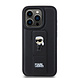 Karl Lagerfeld Karl Lagerfeld iPhone 15 Pro Back cover case - Saffiano Leather Grip Case with Karl Logo - Black