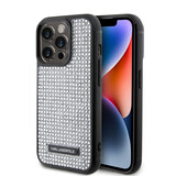 Karl Lagerfeld Karl Lagerfeld iPhone 15 Pro Back cover case - Rhinestone with Logo Metal Plate Case - Black