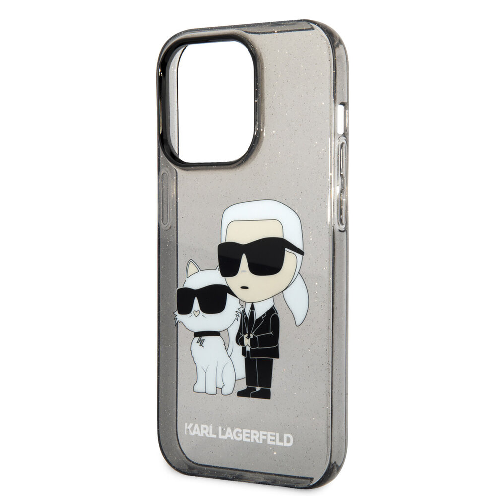 Karl Lagerfeld Karl Lagerfeld iPhone 15 Pro Backcover hoesje - IML Glitter NFT Karl & Choupette Hard Case - Zwart Karl Lagerfeld Karl Lagerfeld iPhone 15 Pro Backcover hoesje - IML Glitter NFT Karl & Choupette Hard Case - Zwart