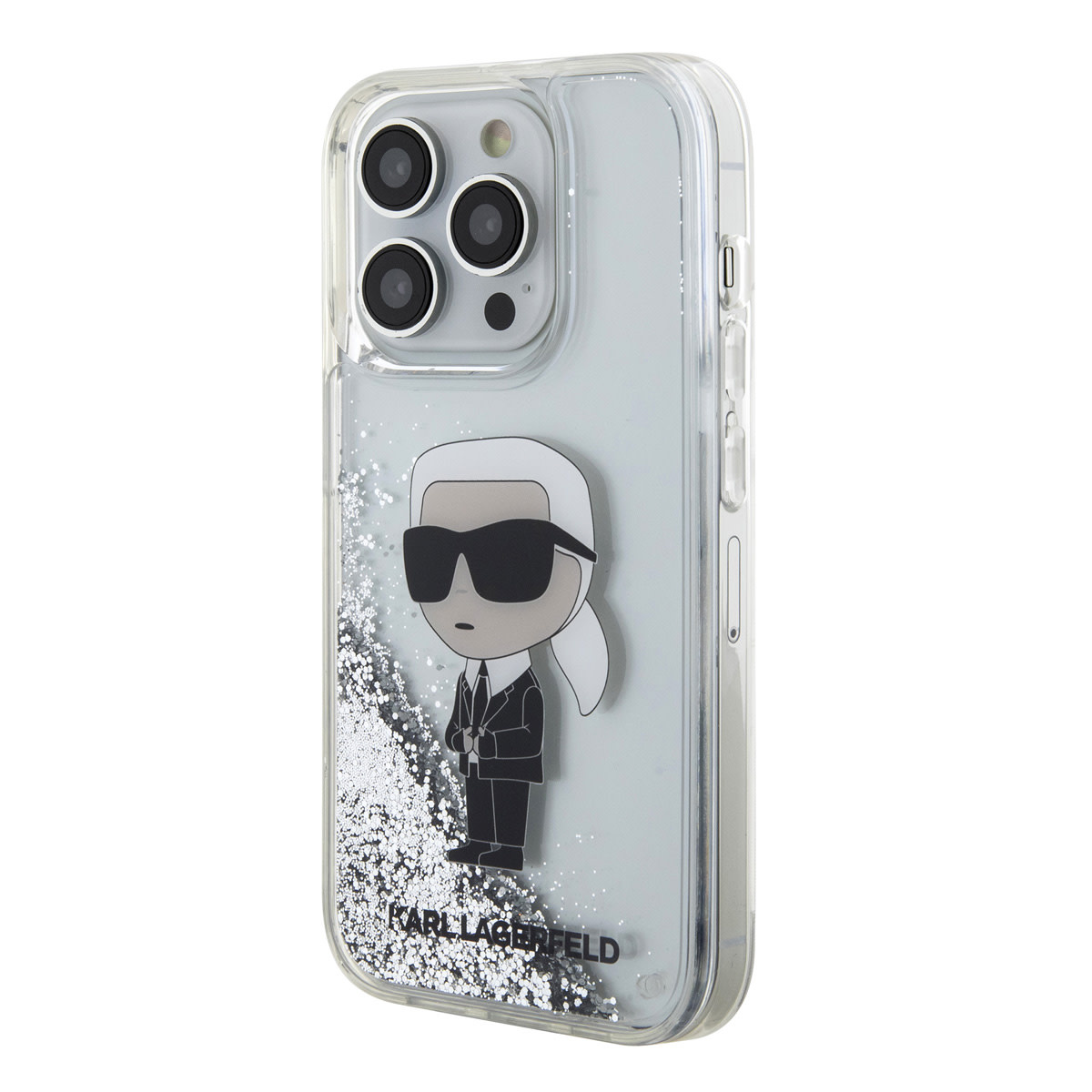 Karl Lagerfeld Karl Lagerfeld iPhone 15 Pro Backcover hoesje - Liquid Glitter - Transparant, foto 2 van 6