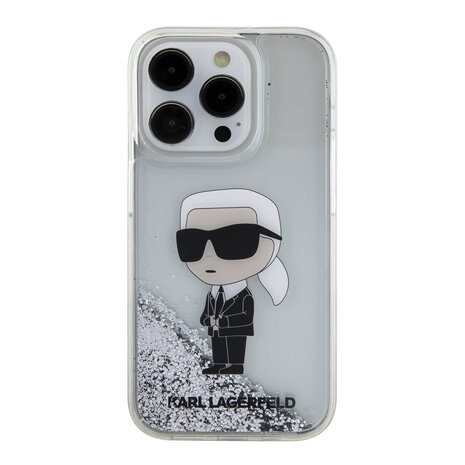 Karl Lagerfeld Karl Lagerfeld iPhone 15 Pro Back cover case - Liquid Glitter - Transparent