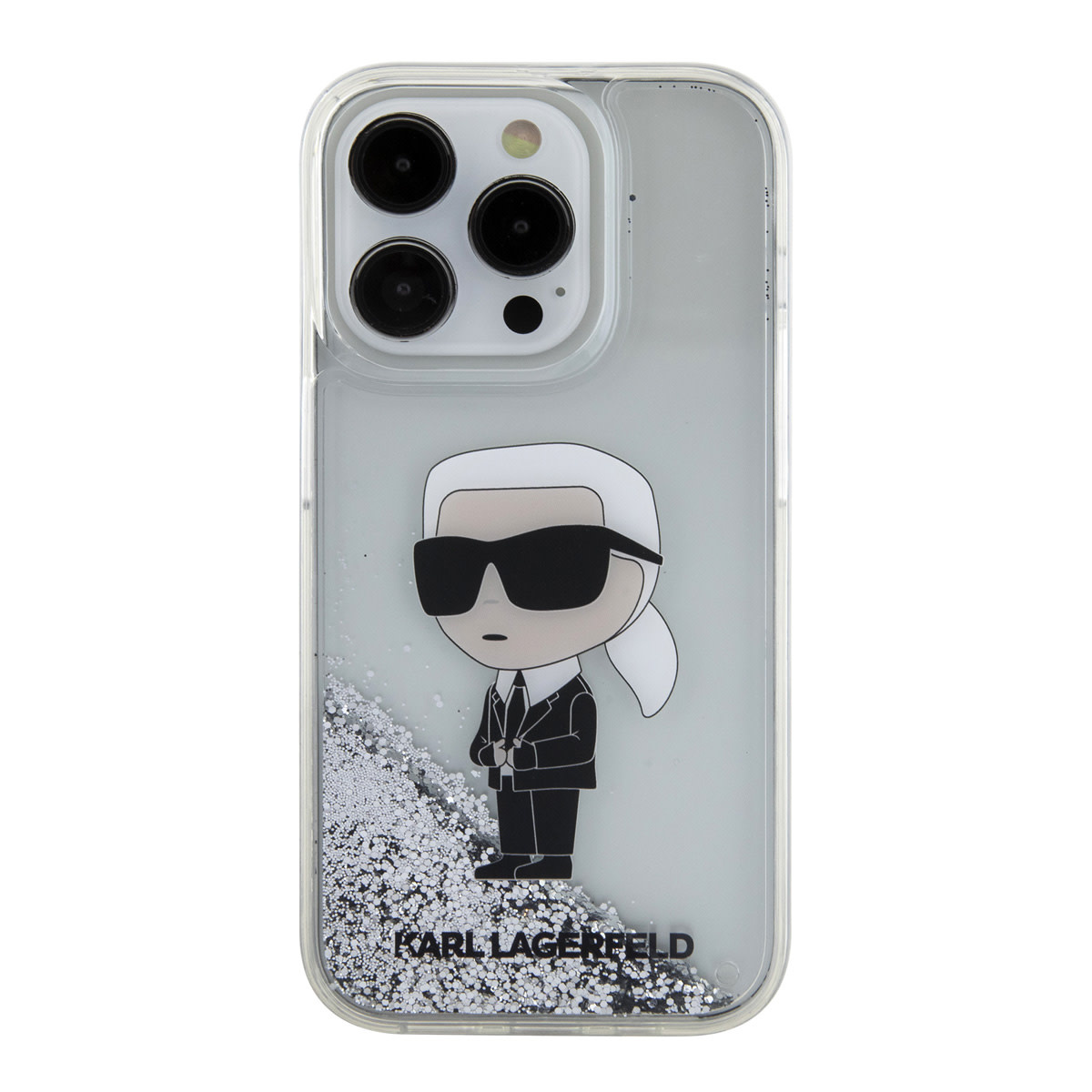 Karl Lagerfeld Karl Lagerfeld iPhone 15 Pro Backcover hoesje - Liquid Glitter - Transparant, foto 3 van 6