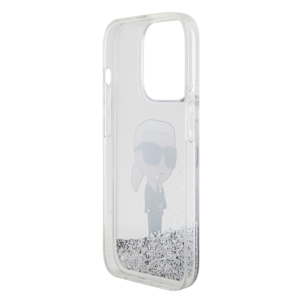 Karl Lagerfeld Karl Lagerfeld iPhone 15 Pro Backcover hoesje - Liquid Glitter - Transparant Karl Lagerfeld Karl Lagerfeld iPhone 15 Pro Backcover hoesje - Liquid Glitter - Transparant