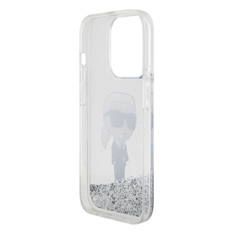 Karl Lagerfeld Karl Lagerfeld iPhone 15 Pro Back cover case - Liquid Glitter - Transparent