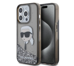 Karl Lagerfeld Karl Lagerfeld iPhone 15 Pro Back cover case - Liquid Glitter Case with NFT Karl Head - Black Karl Lagerfeld Karl Lagerfeld iPhone 15 Pro Back cover case - Liquid Glitter Case with NFT Karl Head - Black