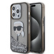 Karl Lagerfeld Karl Lagerfeld iPhone 15 Pro Back cover case - Liquid Glitter Case with NFT Karl Head - Black