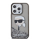 Karl Lagerfeld Karl Lagerfeld iPhone 15 Pro Back cover case - Liquid Glitter Case with NFT Karl Head - Black
