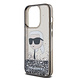 Karl Lagerfeld Karl Lagerfeld iPhone 15 Pro Back cover case - Liquid Glitter Case with NFT Karl Head - Black