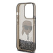 Karl Lagerfeld Karl Lagerfeld iPhone 15 Pro Back cover case - Liquid Glitter Case with NFT Karl Head - Black