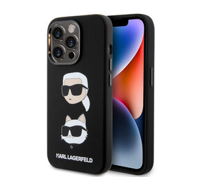 Karl Lagerfeld Karl Lagerfeld iPhone 15 Pro Back cover case - Silicone Karl And Choupette Head - Black Karl Lagerfeld Karl Lagerfeld iPhone 15 Pro Back cover case - Silicone Karl And Choupette Head - Black
