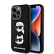 Karl Lagerfeld Karl Lagerfeld iPhone 15 Pro Backcover hoesje - Silicone Karl And Choupette Head - Zwart Karl Lagerfeld Karl Lagerfeld iPhone 15 Pro Backcover hoesje - Silicone Karl And Choupette Head - Zwart