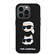 Karl Lagerfeld Karl Lagerfeld iPhone 15 Pro Back cover case - Silicone Karl And Choupette Head - Black