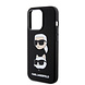 Karl Lagerfeld Karl Lagerfeld iPhone 15 Pro Back cover case - Silicone Karl And Choupette Head - Black