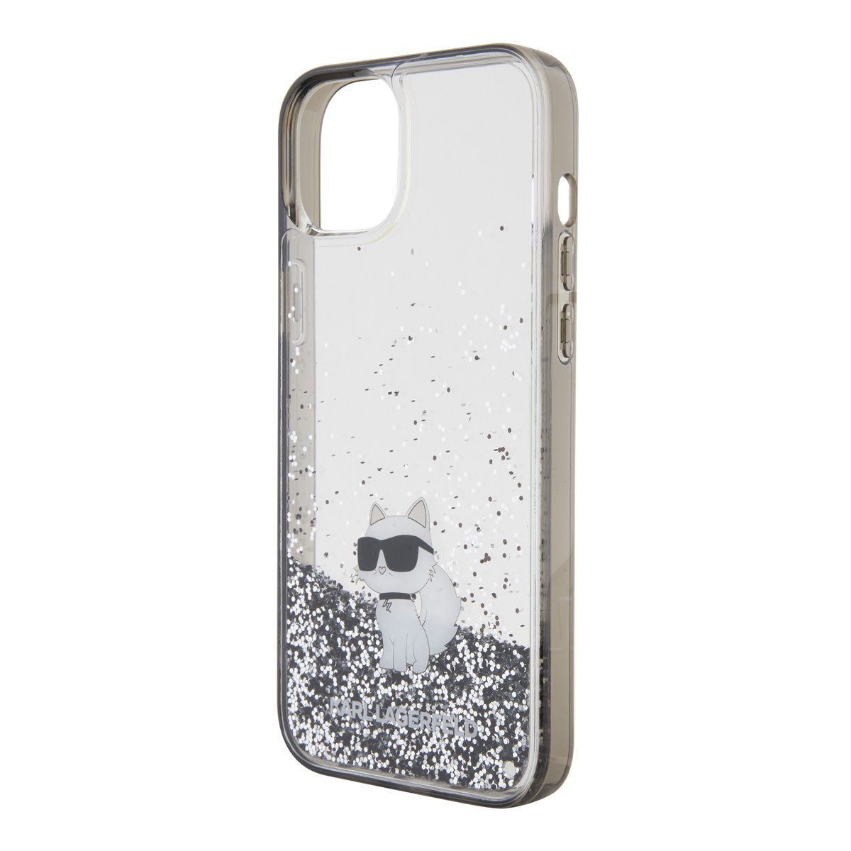 Karl Lagerfeld Karl Lagerfeld iPhone 15 Plus Cases Backcover hoesje - transparent hardcase Liquid Glitter Choupette - Transparant, foto 6 van 6