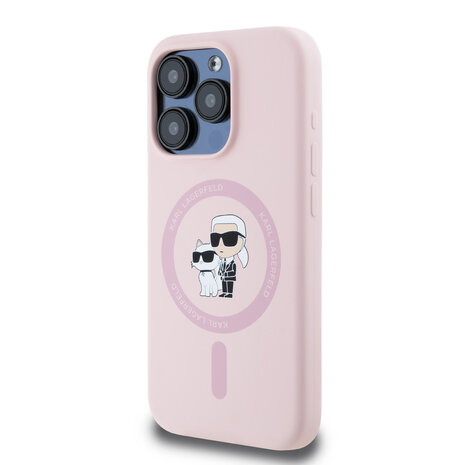 Karl Lagerfeld Karl Lagerfeld iPhone 15 Pro Backcover hoesje - Liquid Silicone Magsafe - Roze Karl Lagerfeld Karl Lagerfeld iPhone 15 Pro Backcover hoesje - Liquid Silicone Magsafe - Roze