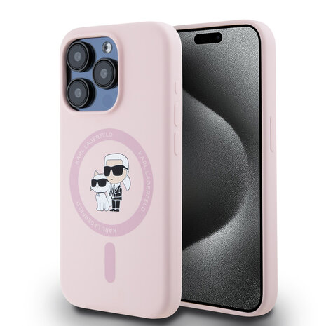 Karl Lagerfeld Karl Lagerfeld iPhone 15 Pro Back-Cover hul - Liquid Silicone Magsafe - Rosa Karl Lagerfeld Karl Lagerfeld iPhone 15 Pro Back-Cover hul - Liquid Silicone Magsafe - Rosa