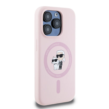Karl Lagerfeld Karl Lagerfeld iPhone 15 Pro Backcover hoesje - Liquid Silicone Magsafe - Roze Karl Lagerfeld Karl Lagerfeld iPhone 15 Pro Backcover hoesje - Liquid Silicone Magsafe - Roze