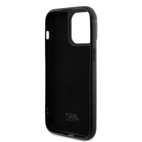 Karl Lagerfeld Karl Lagerfeld iPhone 15 Pro Max Backcover hoesje - Rhinestone with Logo Metal Plate Case - Zwart Karl Lagerfeld Karl Lagerfeld iPhone 15 Pro Max Backcover hoesje - Rhinestone with Logo Metal Plate Case - Zwart